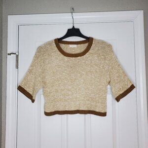 Promesa Knit Cropped Short Sleeve Sweater